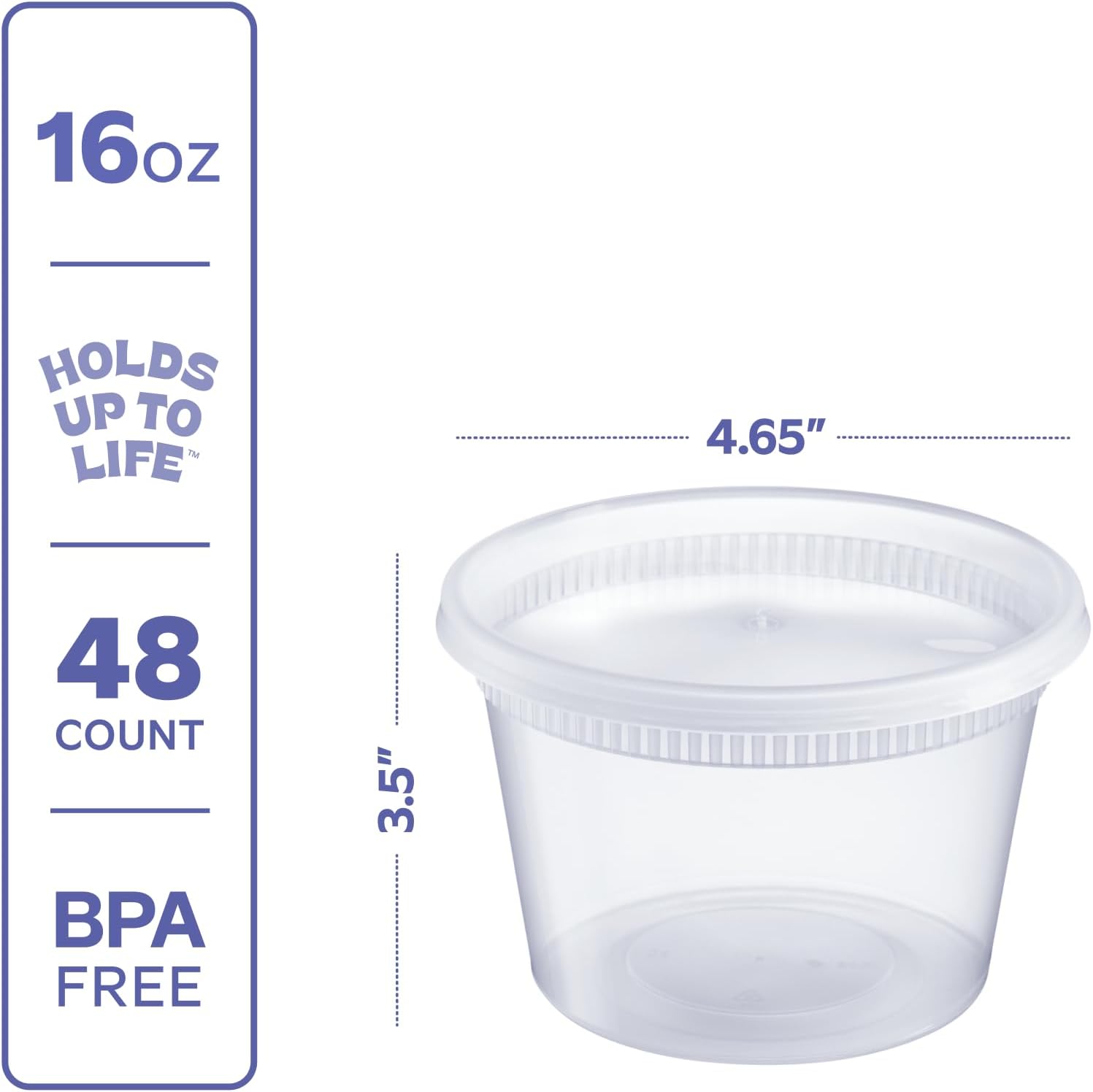 GUSTO 32 oz Plastic Deli Containers with Lids [24 Sets] Food Storage | Microwave, Dishwasher & Freezer Safe, Disposable or Reusable, BPA Free, Leak-Proof, Soups, Takeout, Meal Prep & Leftovers