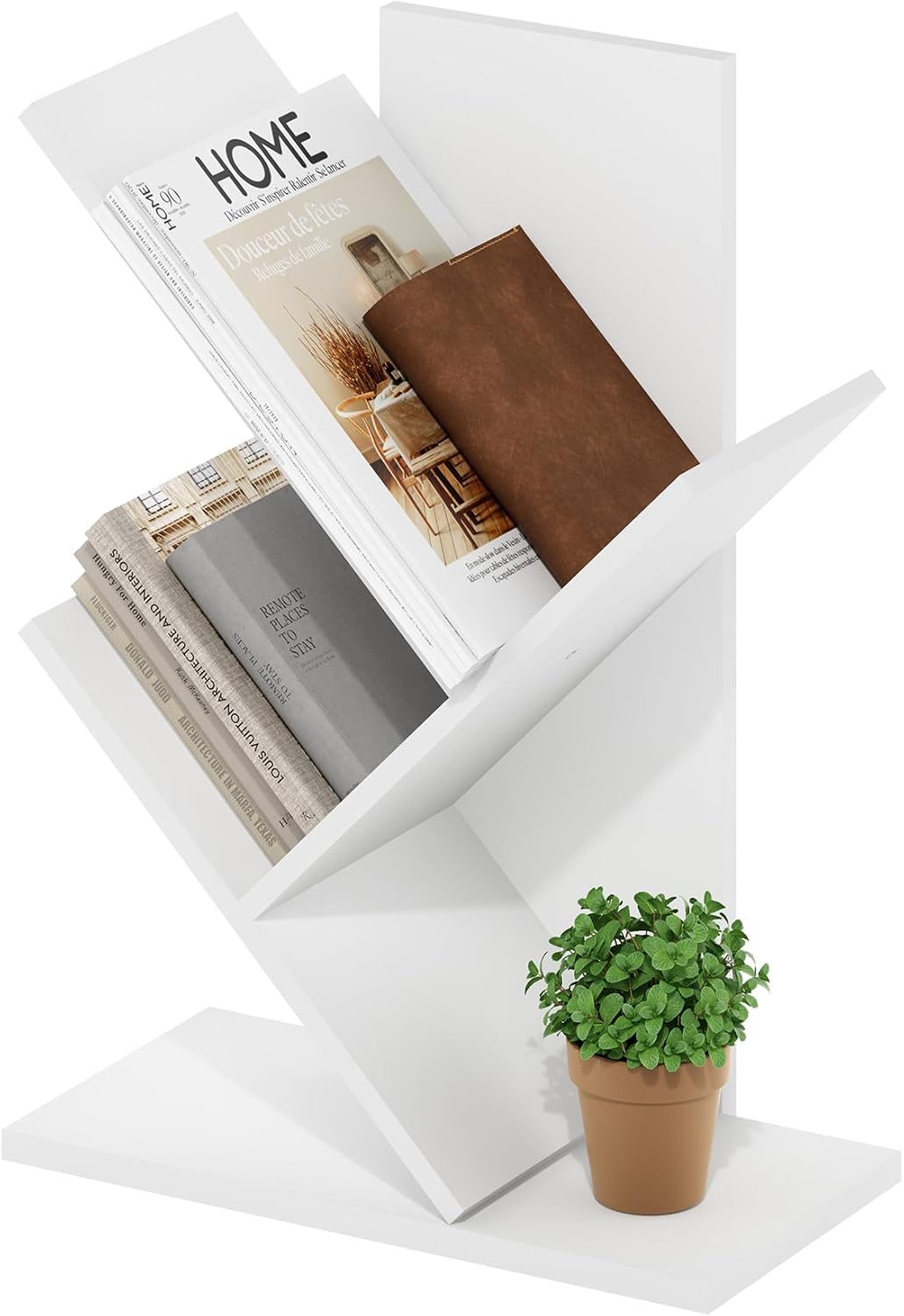 Furinno LUDER Book Shelf, 5-Cube Bookshelf, Reversible Bookcase, 9.4 x 19.5 x 31.5, Easy Assembly, for Living Room, Bedroom, Home Office, White