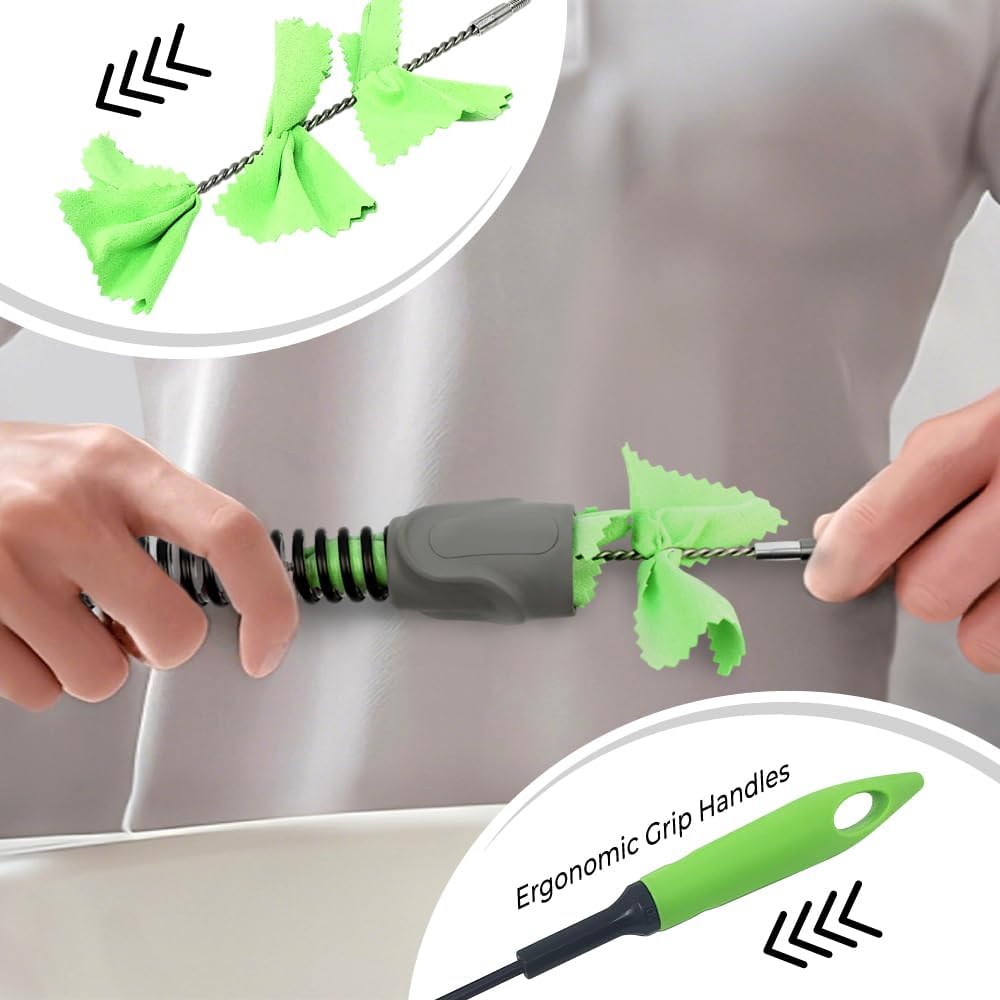 Purdoux 2-in-1 CPAP Hose Brush Tube Cleaner & Dryer for 22mm & 15mm Hoses | 6-Piece Adjustable Stem Up to 6.5ft, Soft Nylon Bristles