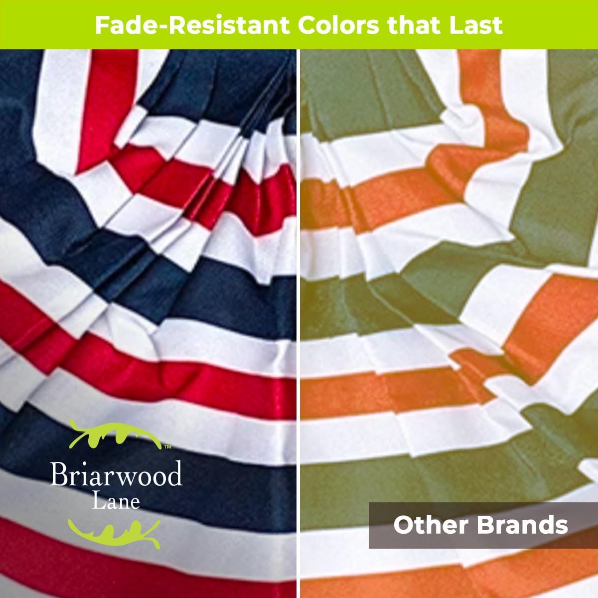 Briarwood Lane 4th of July Bunting 48" X 24 Tea Stained Patriotic For 4th of July Bunting