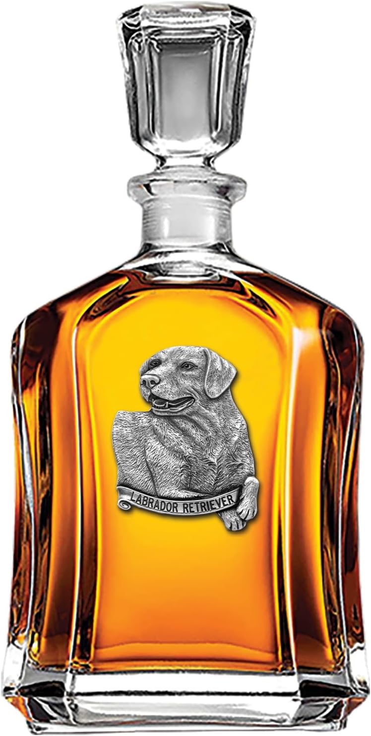 Marines Decanter – Eagle Globe & Anchor | 24 OZ Whiskey Decanter for Liquor with Airtight Stopper | Expertly Crafted Pewter Glass Clear