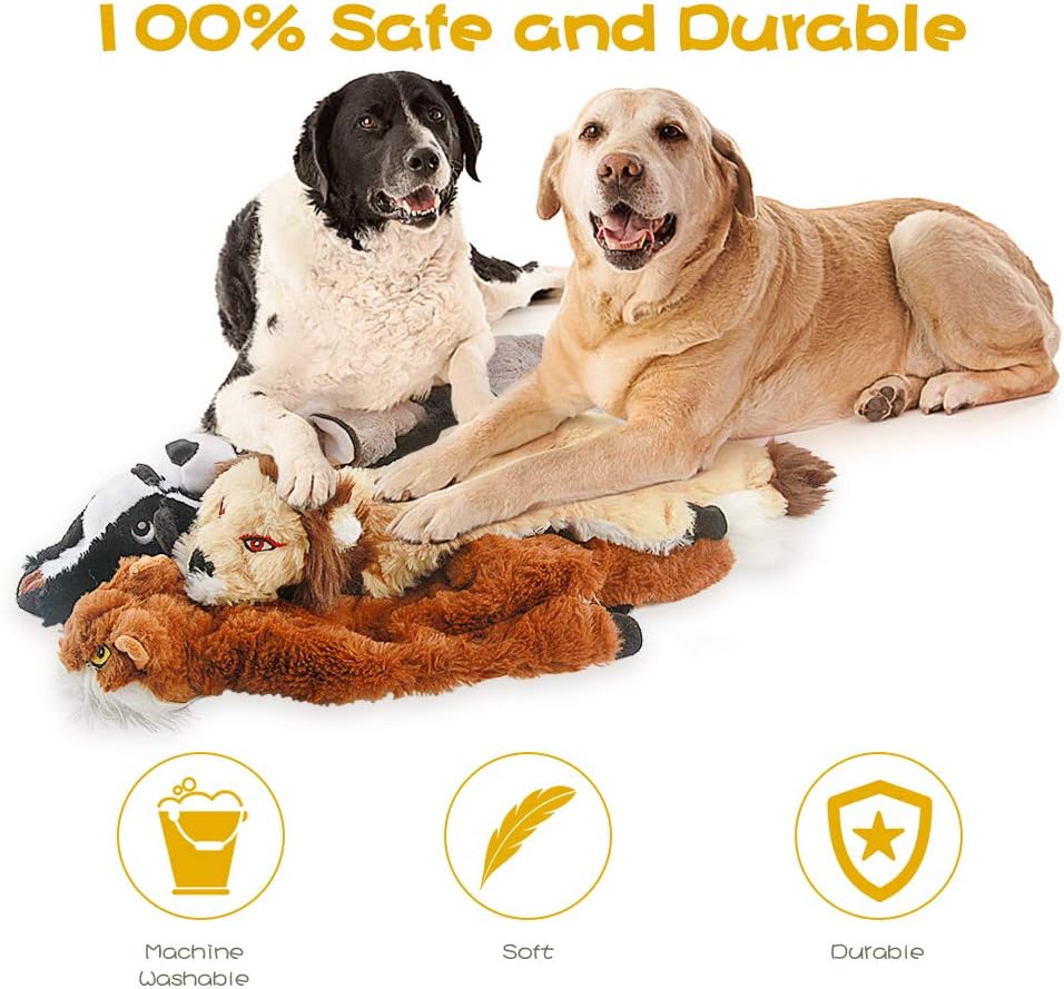 Dog Squeaky Chew Toys No Stuffing Soft Plush for Small Medium Large Breed
