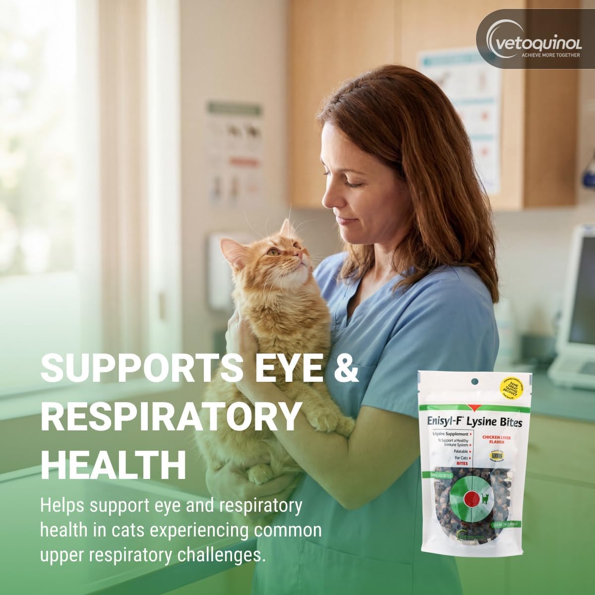 Vetoquinol Enisyl-F Lysine Bites - L-Lysine Chews for Cats & Kittens - Daily Supplement for Immune