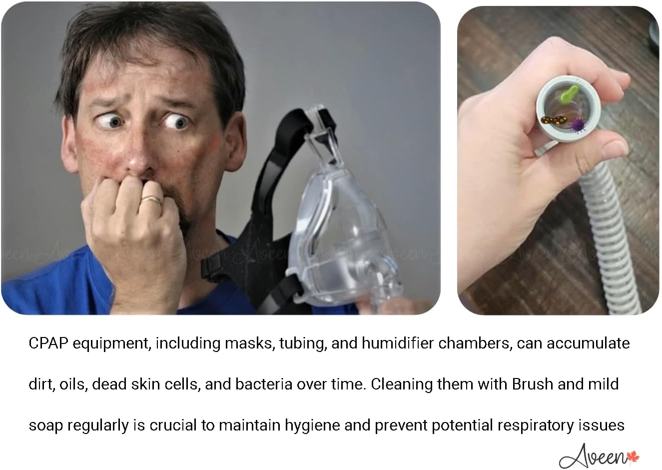 Aveen CPAP Tube and Mask Cleaning Brush, Suitable for All CPAP Hoses and Masks, CPAP Hose Cleaning Brush Kit, Enhance Your CPAP Machine and CPAP mask