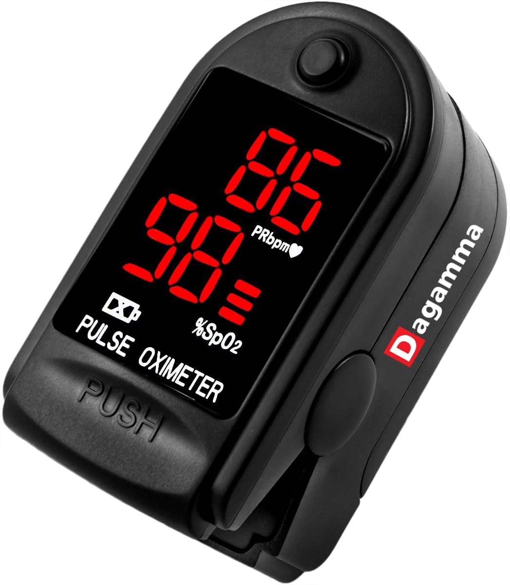 Finger Pulse Oximeter DP100 in Black- the Authentic Pulse Oximeter for sports and aviation use