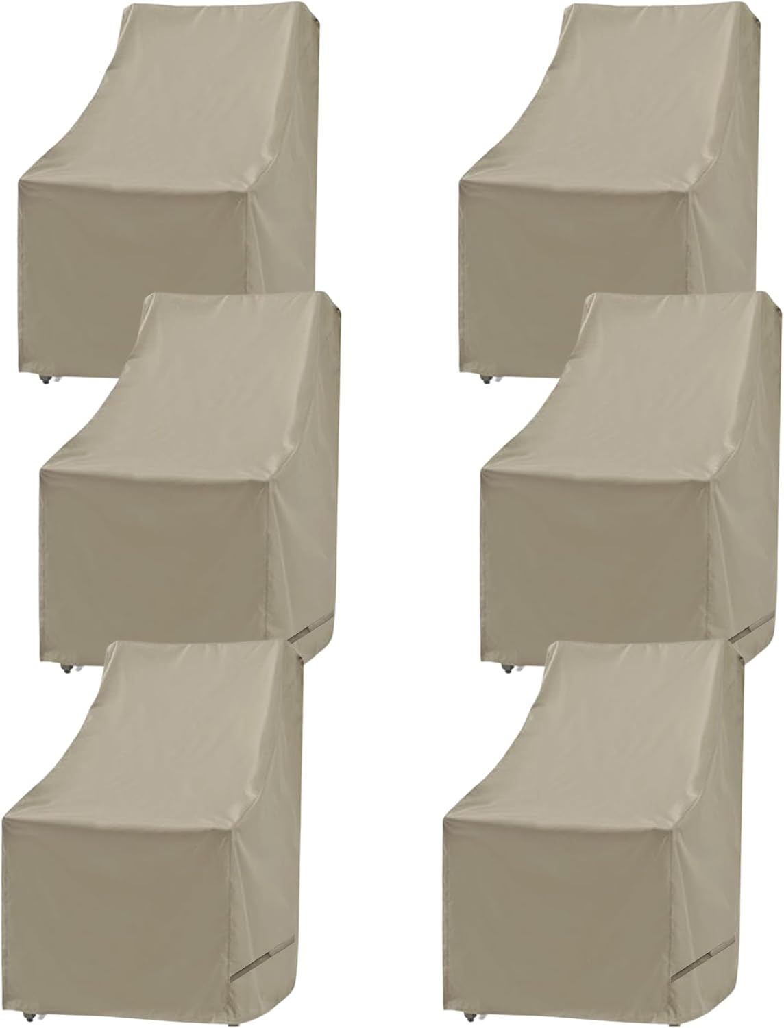 Formosa Covers | Outdoor Patio High Back, Rocking, Swivel Chair Cover Stackable Dining Seat Protection Secure Fastener Strips | 27" W x 30" D x 42" H (Taupe)