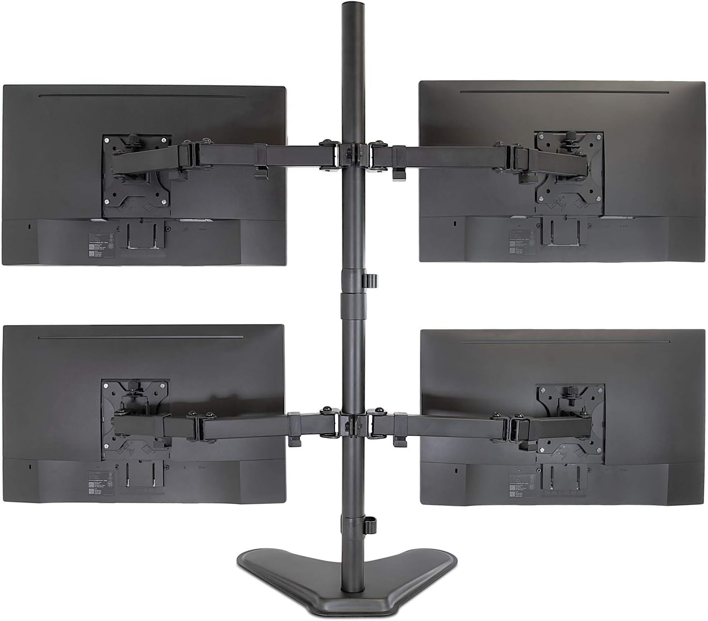 Mount-It! Quad Monitor Stand for 4 Screens up to 32", Free Standing Multi Monitor Desk Mount, Height Adjustable 34.8", 17.6 lbs Each