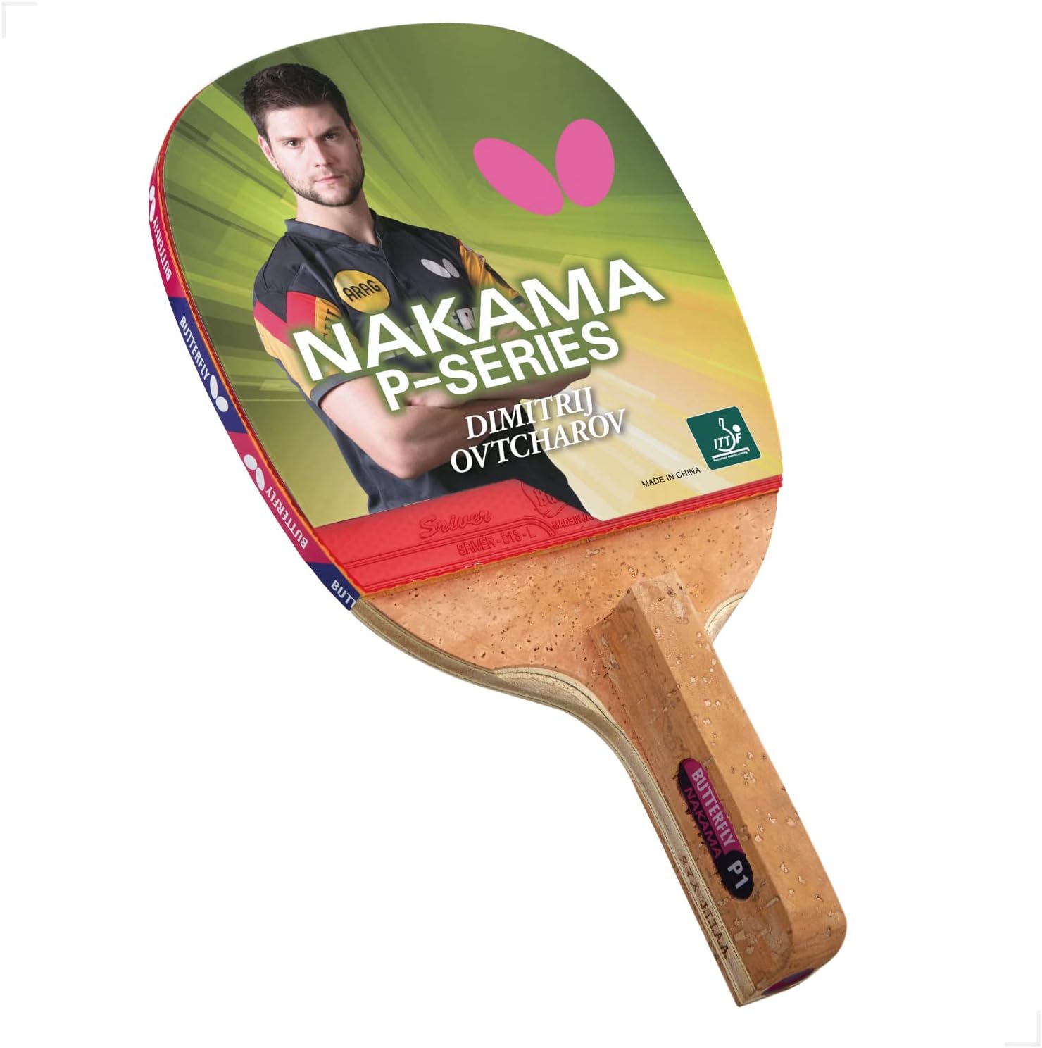 Butterfly Nakama P1 Japanese Penhold Table Tennis Racket - Nakama Series - Our Most Popular Rubber of All Time and Carbon Fiber Power - Recommended