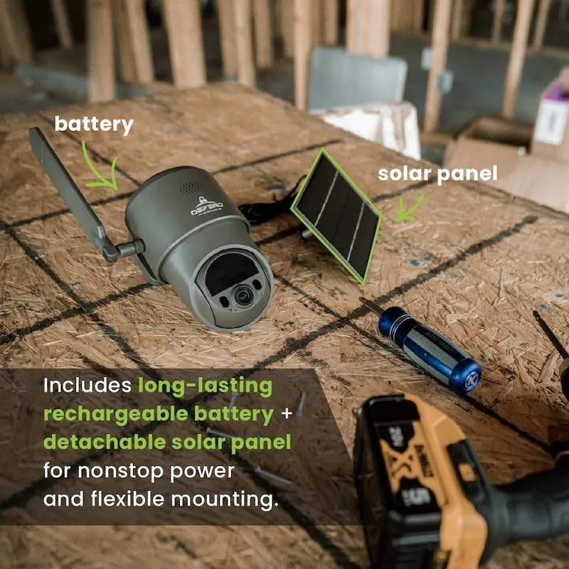 TACTACAM Defend 360 Cellular Security Camera, 4K Photos, 1080p Video, Solar Panel with Rechargeable Battery, 360° Pan/Tilt/Zoom, Weather-Resistant, Includes Case, Mount, Signs, & Cloth (2PK)