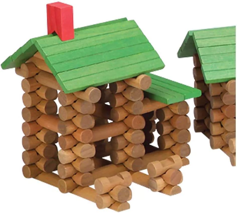 Tumble Tree Timbers Wood Building Set – 450 Pieces. Build Log Cabins. Educational STEM Toy