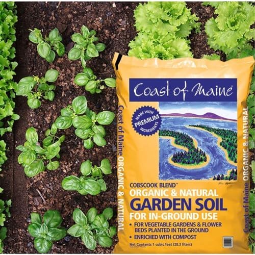 Coast of Maine Organic & Natural Cobscook Blend In-Ground Garden Soil - Multi-Use In Ground Garden Soil with Compost & Sphagnum Peat Moss - Annual &