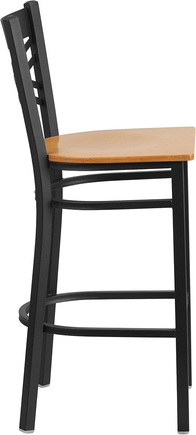 Flash Furniture Hercules Metal Restaurant Barstool, Black | X Back Style, Vinyl Upholstery, Durable Construction, Commercial Use