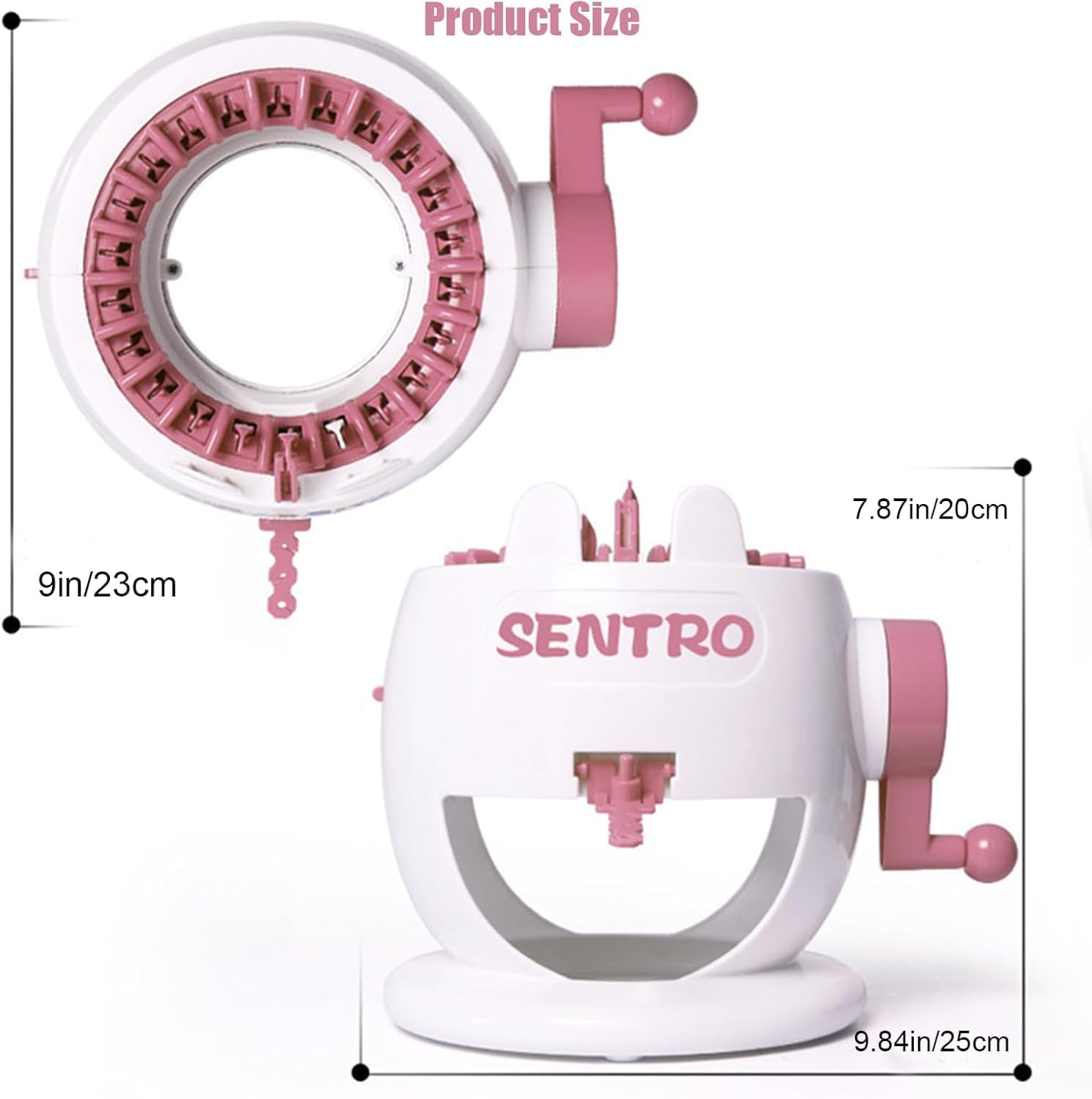 Umootek SENTRO 40 Needles Knitting Machine with Electric Adapter, Knitting Board Rotating Double Loom, Smart Weaving Loom Round Knitting Machines