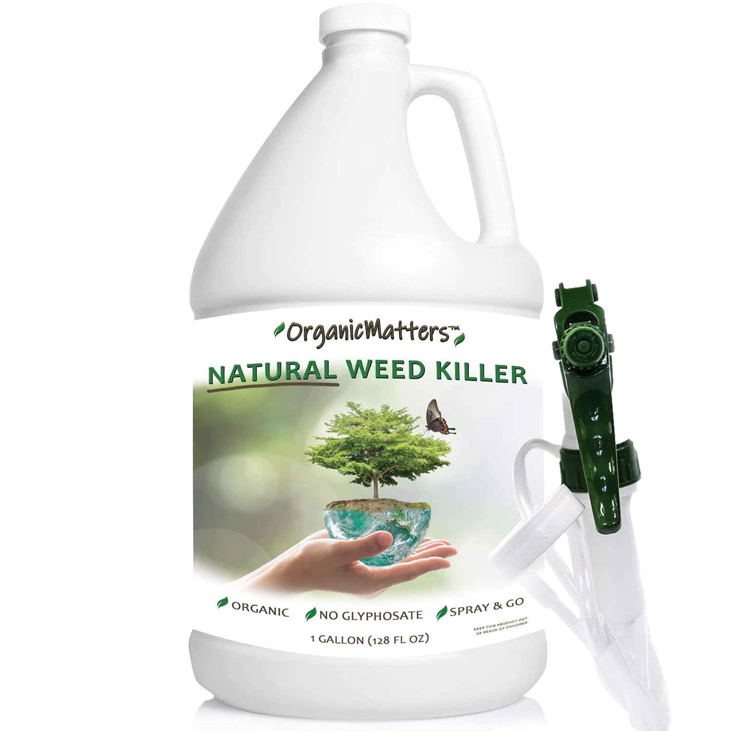 Natural Weed Killer Spray, No Glyphosate, Results in Less Than 24-Hours (128 oz Gallon)