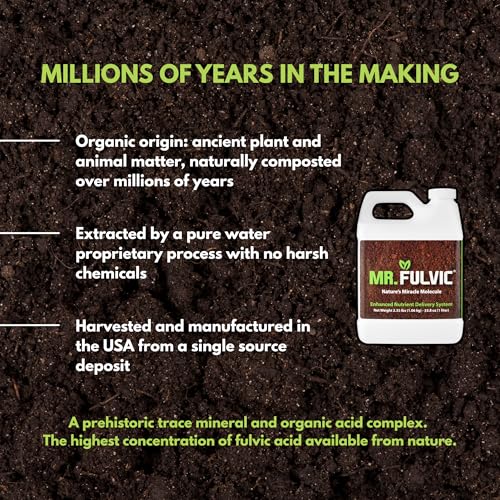 Mr. Fulvic Organic Fulvic Acid for Plants | Liquid Humic Soil Amendment & Nutrient Enhancer | Boosts Root Growth, Yield & Plant Health | Hydroponics