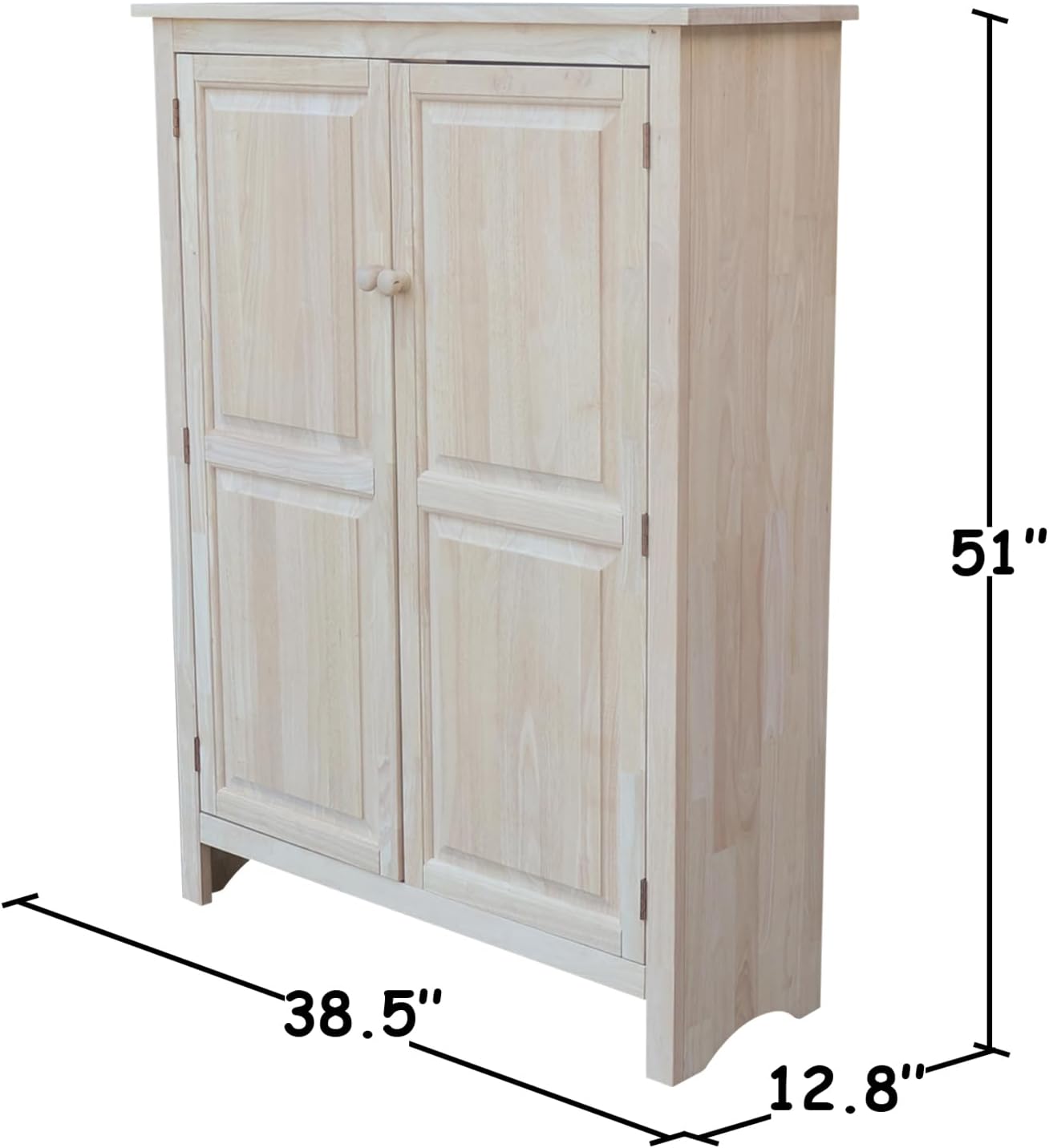 IC International Concepts Solid Wood Shaker Bookcase, Unfinished