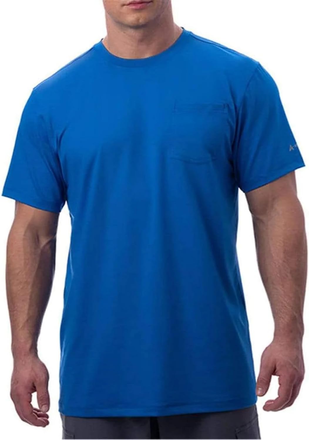 Arctic Cool Men’s Crew Neck Instant Cooling Pocket Workwear Moisture Wicking Performance UPF 50+ Short Sleeve Shirt