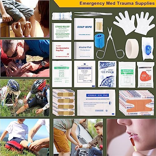 Survival Kit, 200 in 1, Gifts for Men Women Teenagers, Upgraded Survival First Aid Kit