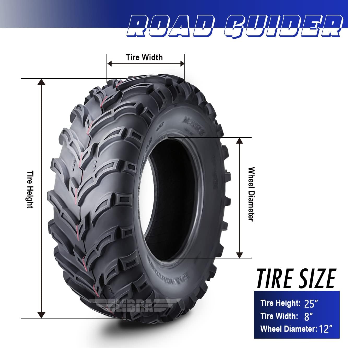 ROADGUIDER ATV Mud Tire 22x10-9 6PR for Honda Recon 250 Suzuki Ozark 250
