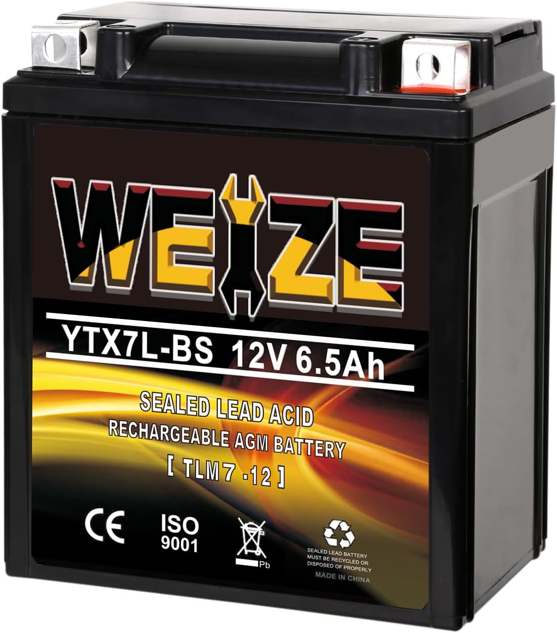 Weize YTX14 BS ATV Battery High Performance - Maintenance Free - Sealed AGM YTX14-BS Motorcycle Battery compatible with Honda Suzuki Kawasaki Yamaha scooter snowmobile