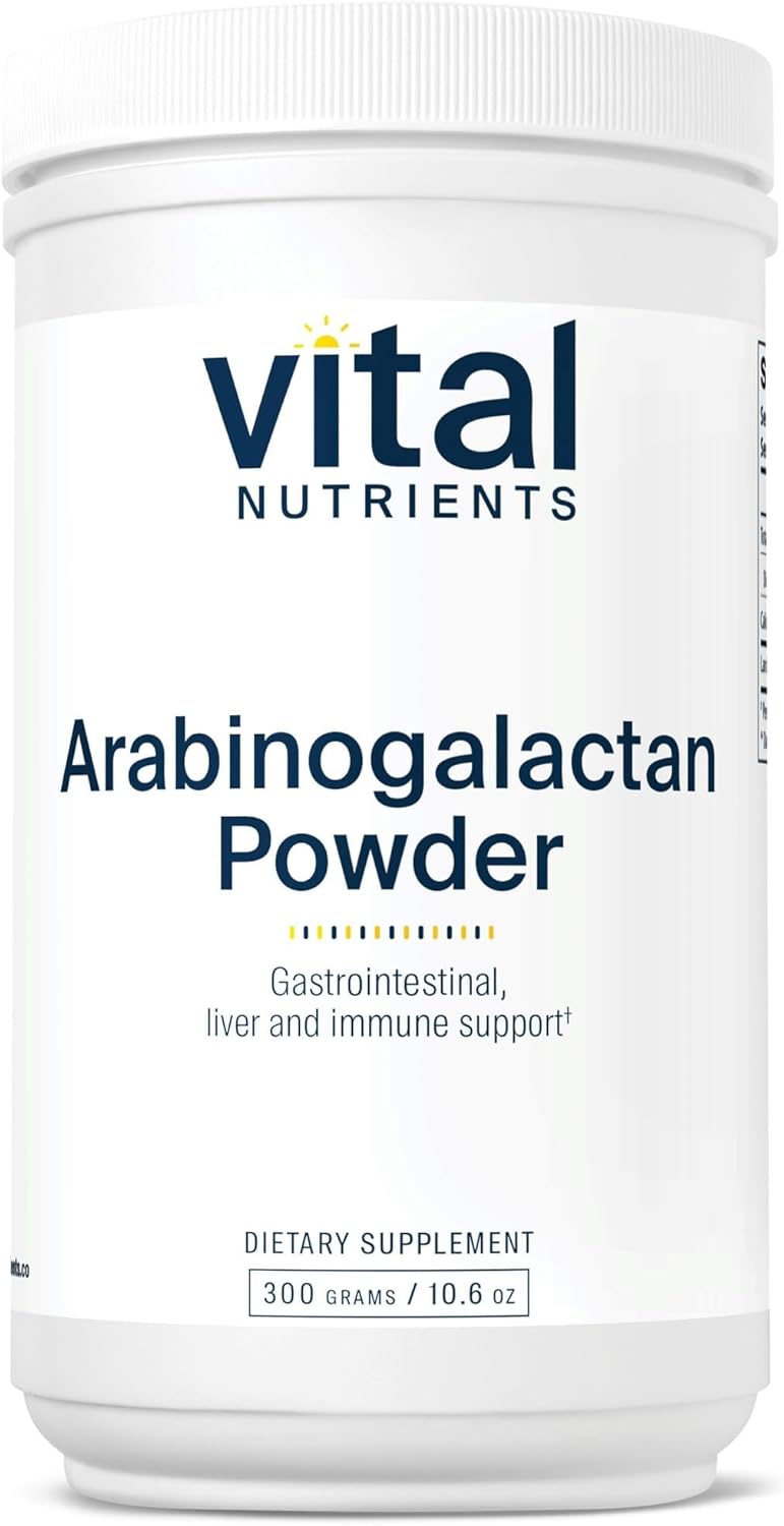 Vital Nutrients Arabinogalactan Powder - Vegan Prebiotic Fiber Supplement for GI Health, Liver, and Immune Support* - Gluten, Dairy