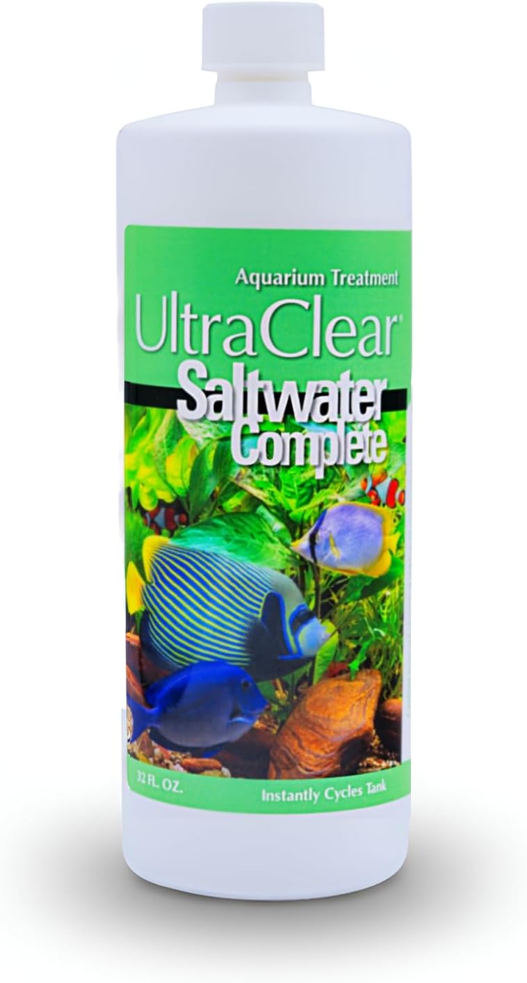 Saltwater Complete – Live Nitrifying Bacteria Blend for Saltwater & Reef Aquariums - Instant Cycle Marine Tank Starter - Removes Ammonia Nitrite - Clarifier - Safe for Fish Coral Invertebrates - 1Gal
