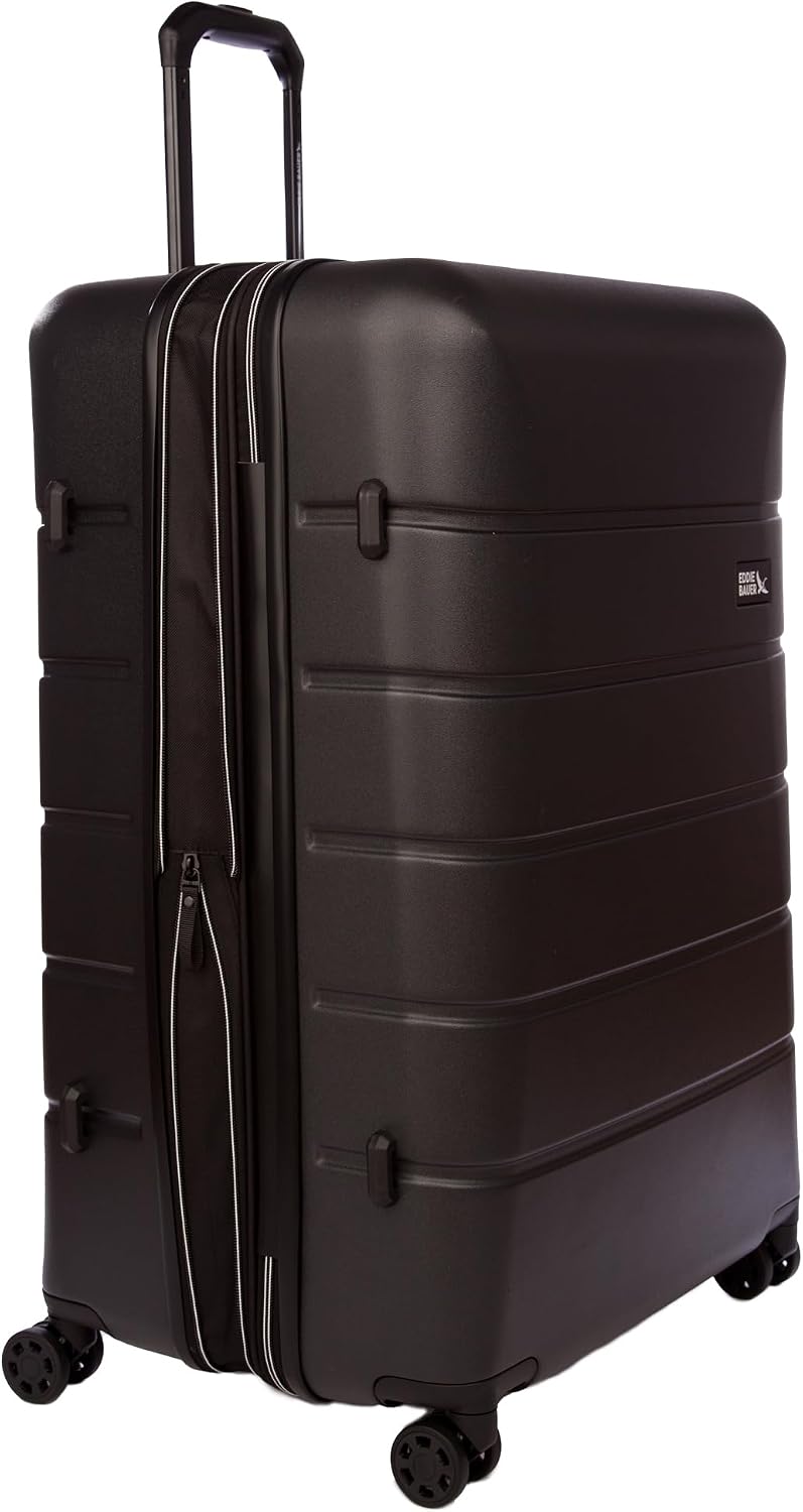 Eddie Bauer Glacier Checked 30" Luggage | Hardside | Spinner Wheels | Expandable | Lightweight | Travel Essentials - Sprig Green