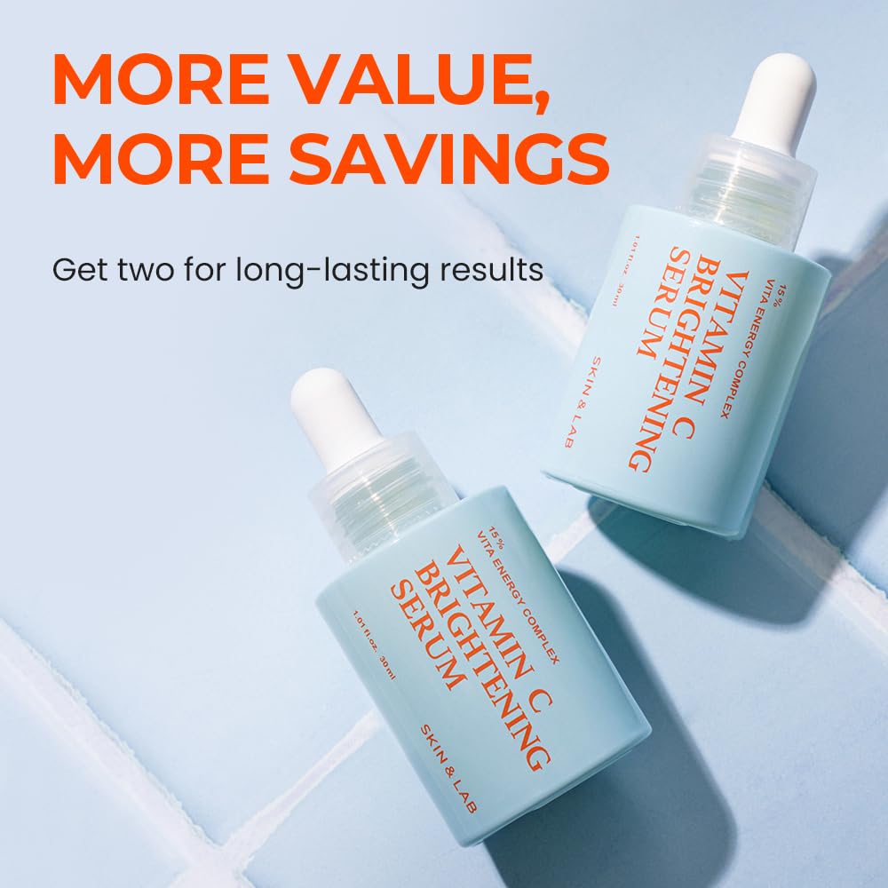 [SKIN&LAB] Vitamin C Serum for Face with Hyaluronic Acid and Niacinamide | Korean Skincare (1.01 fl oz)