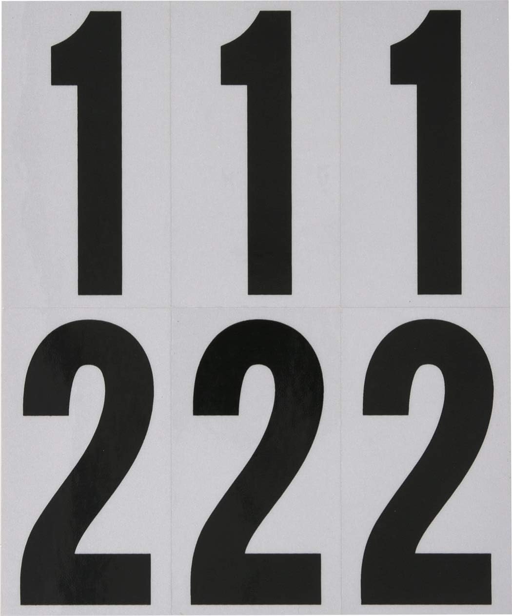 Hillman Reflective Adhesive Mailbox Number Pack, 3", Black and White 843445 | Square-cut vinyl, Self-adhesive reflective numbers for mailboxes, doors