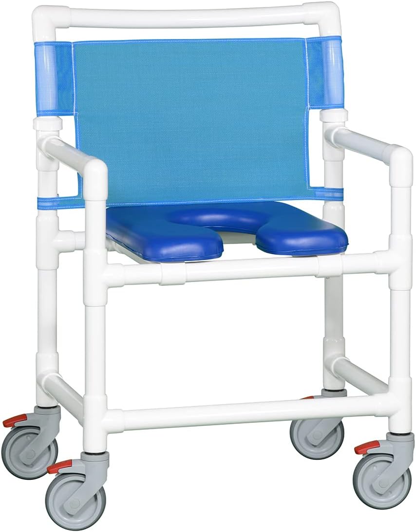 IPU VL OF9200 OS Oversize (Extra Wide) Rolling Shower Chair 400 LBS Capacity (Blue)
