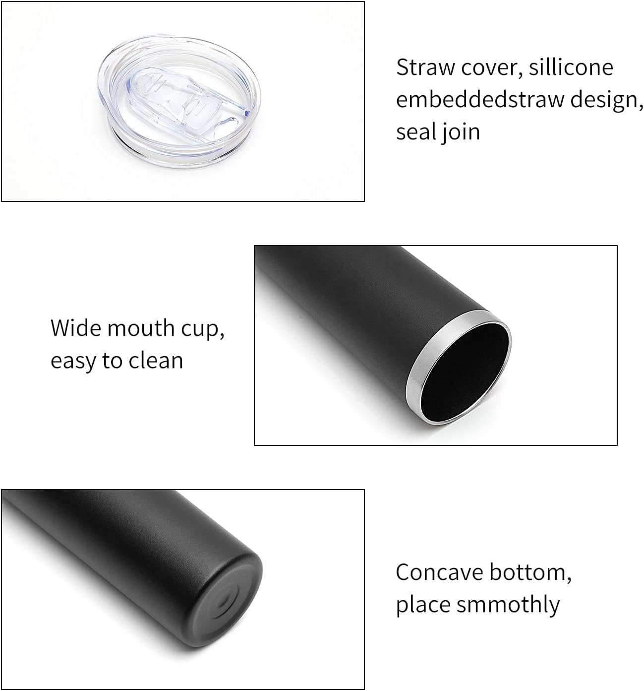 HASLE OUTFITTERS 20 oz Skinny Tumblers Bulk Set, Stainless Steel Insulated Slim Tumblers with Lids, Reusable Double Wall Travel Coffee Mugs
