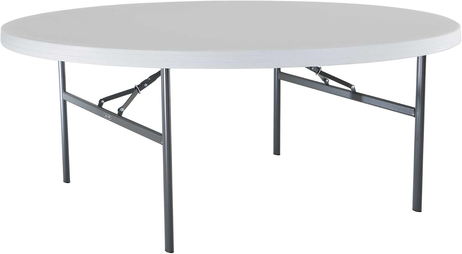 Lifetime 22673 Folding Round Table, 6 Foot, White Granite
