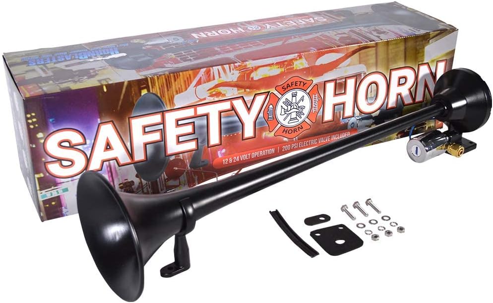 HornBlasters Safety 12/24 Volt Air Horn Only - Loud Fire Truck Tone - Super Efficient