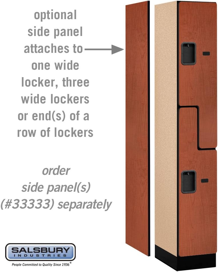 Salsbury Industries 2-Tier S-Style Designer Wood Locker with One Wide Storage Unit, 6-Feet High by 18-Inch Deep, Mahogany