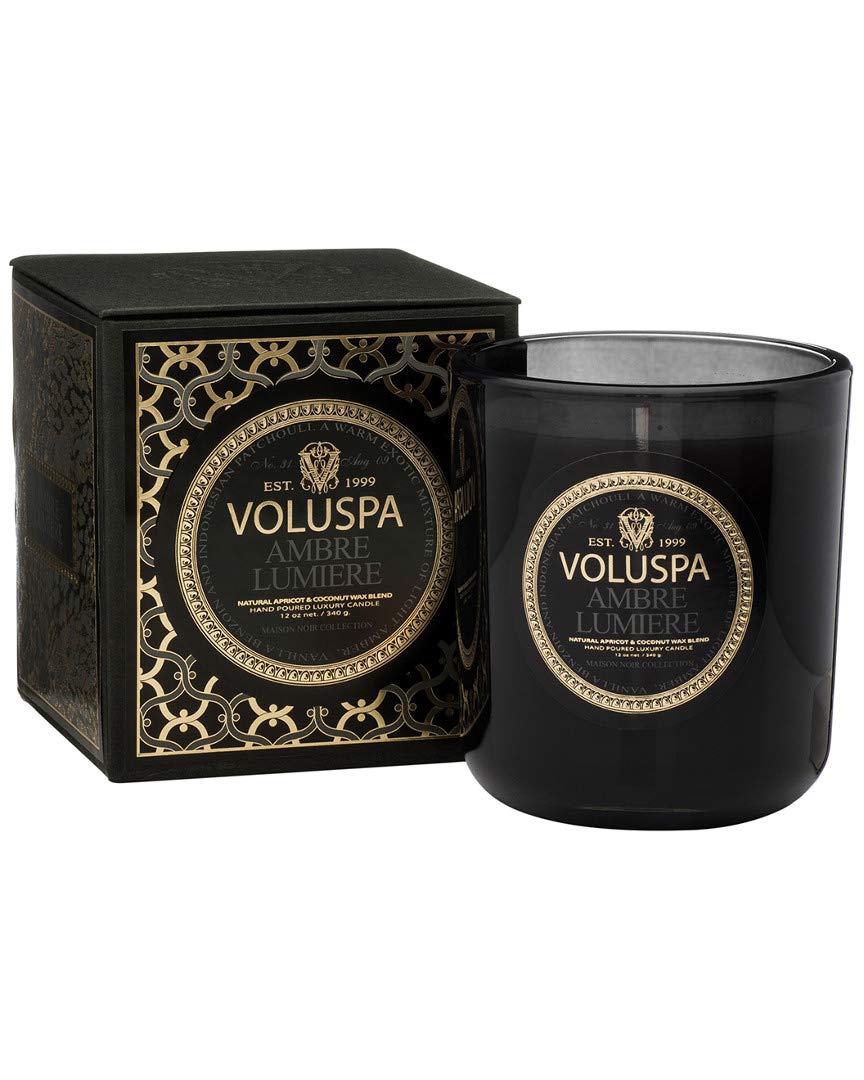 Voluspa Ambre Lumiere Classic Maison Boxed Glass Candle, 12 Ounces