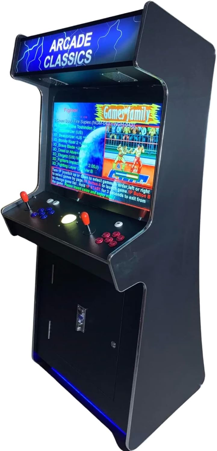 Full Size Commercial Grade Upright Standup Arcade Machine 2 Player 4500 Games 32 inch Screen Black with 2 Shooting Guns