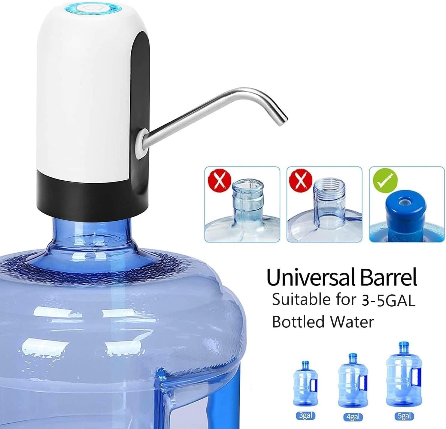 Myvision 5 Gallon Water Dispenser,Portable USB Charging Water Bottle Pump