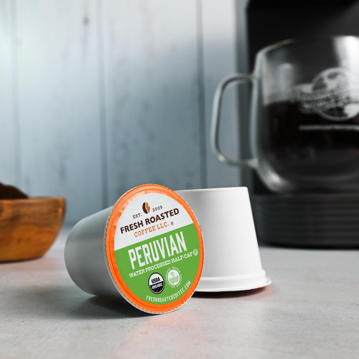 Fresh Roasted Coffee, 100% Colombian K-Cup Pods for Keurig Brewers, Medium Roast, Kosher, 96 Count Loose Pack