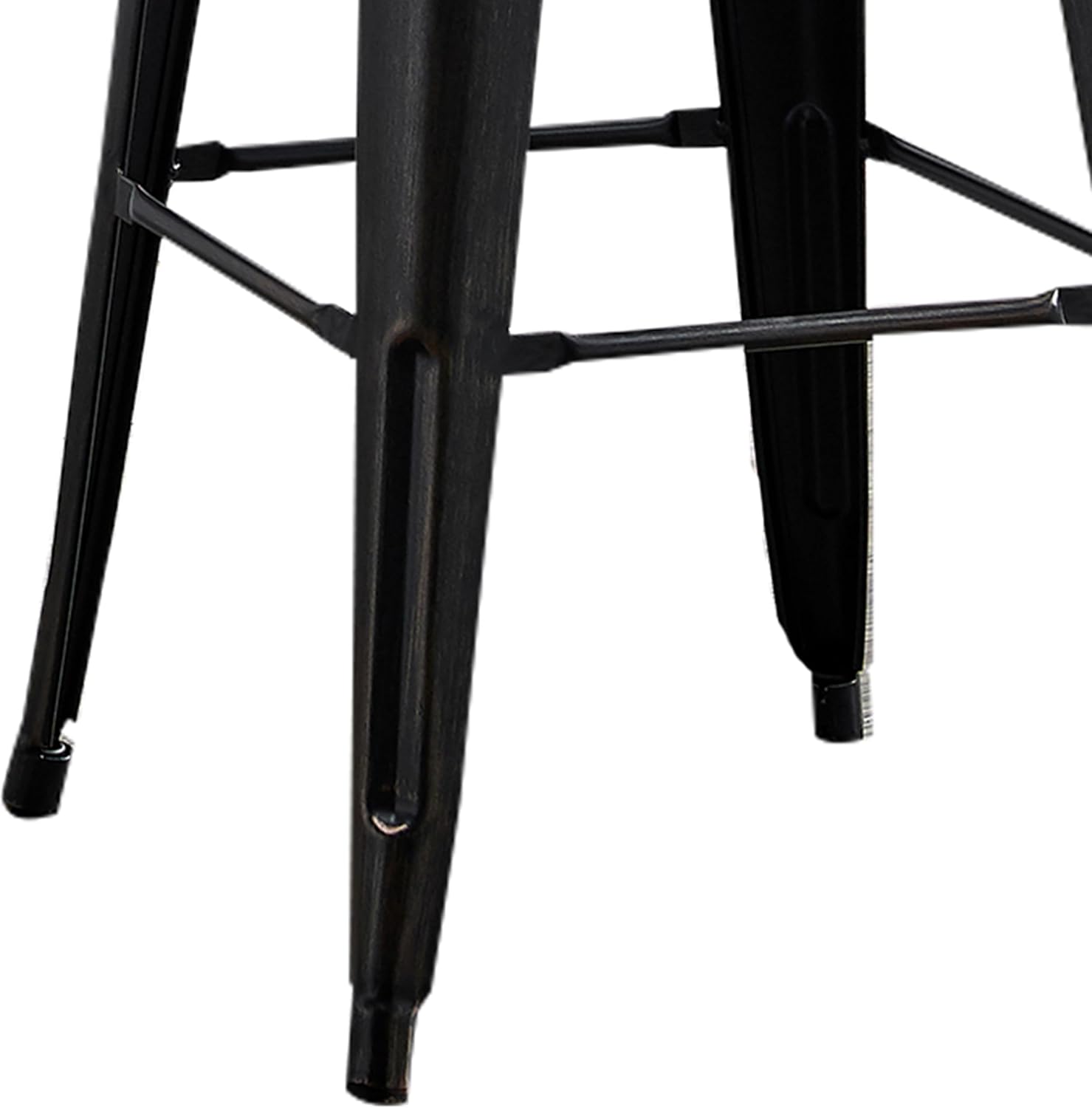 AC Pacific 30” Metal Barstool Set of 2 – Country Rustic Style with Low Back, Lightweight & Sturdy Build, Easy Assembly – Matte Black