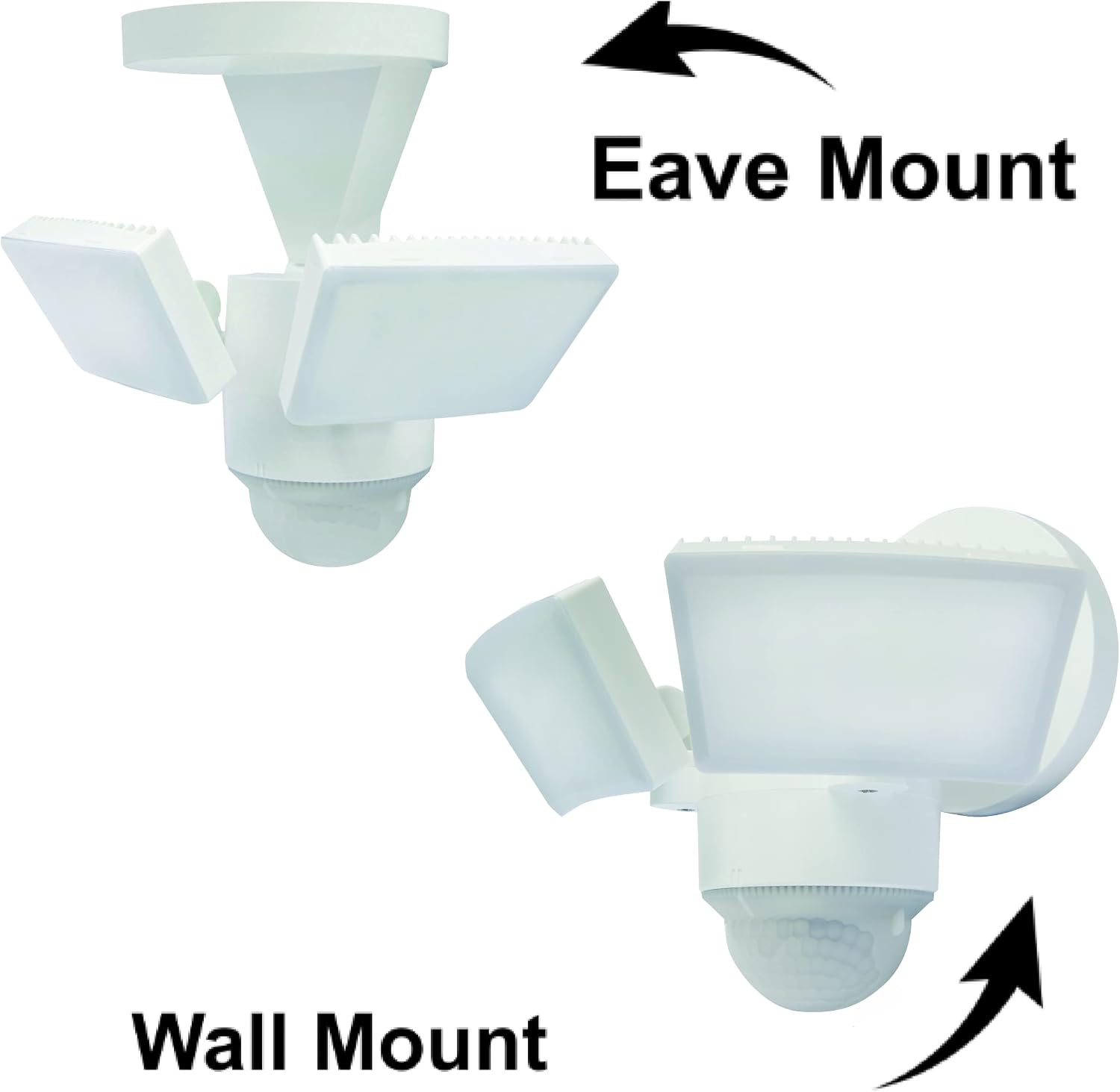 LED Outdoor Motion Sensor Security Floodlight – 1100 Lumens, 180° Detection, Weatherproof Design, Versatile Eave or Wall Mounting, Exit Detection