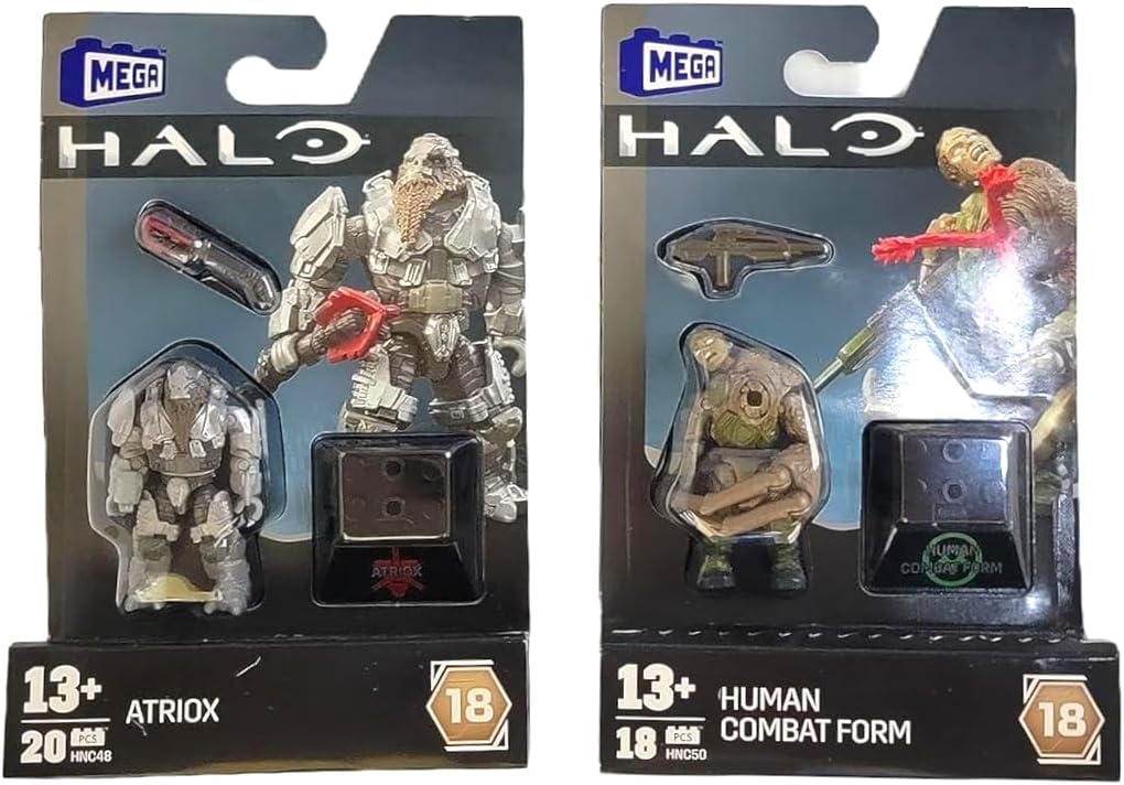 Mega Construx Halo Heroes Series 18 – Complete 5‑Figure Buildable Action Figure Bundle | Sangheili Honor Guard, Atriox