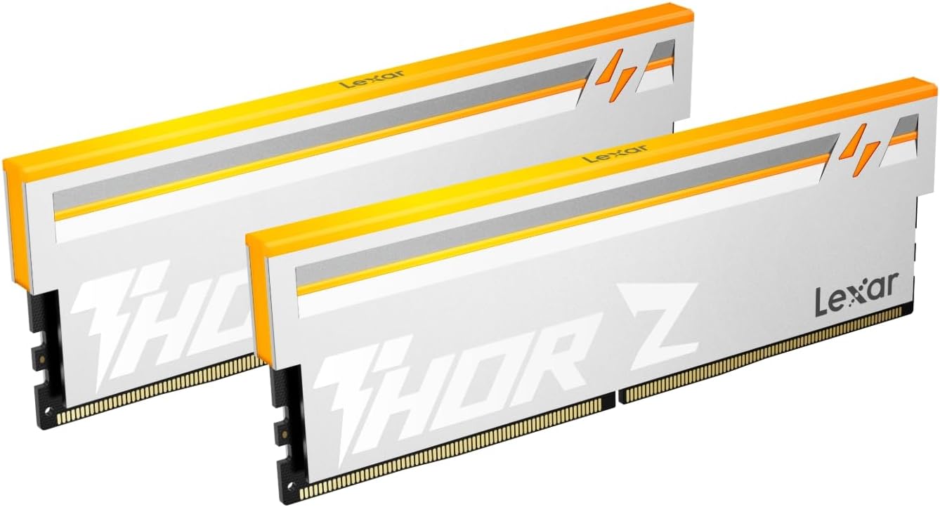 Lexar Thor Z RGB DDR5 RAM 32GB Kit (2x16GB) 6000MHz CL38 DRAM 288-Pin UDIMM | Supports Intel XMP 3.0 & AMD EXPO On-die ECC, PMIC, 1.35V High-Performance PC Computer Memory for Gaming, AI