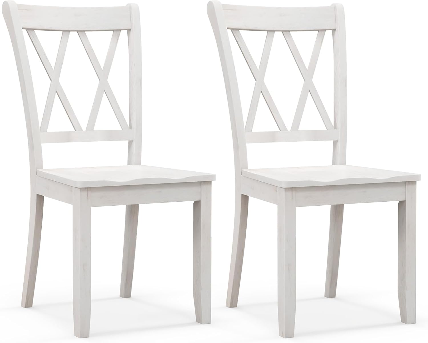 Giantex Set of 2 Dining Chairs, Rubber Wood Dining Room Chair, Farmhouse Dining Side Chairs, Max Load 400 Lbs, Wooden Kitchen Chairs for Home Kitchen