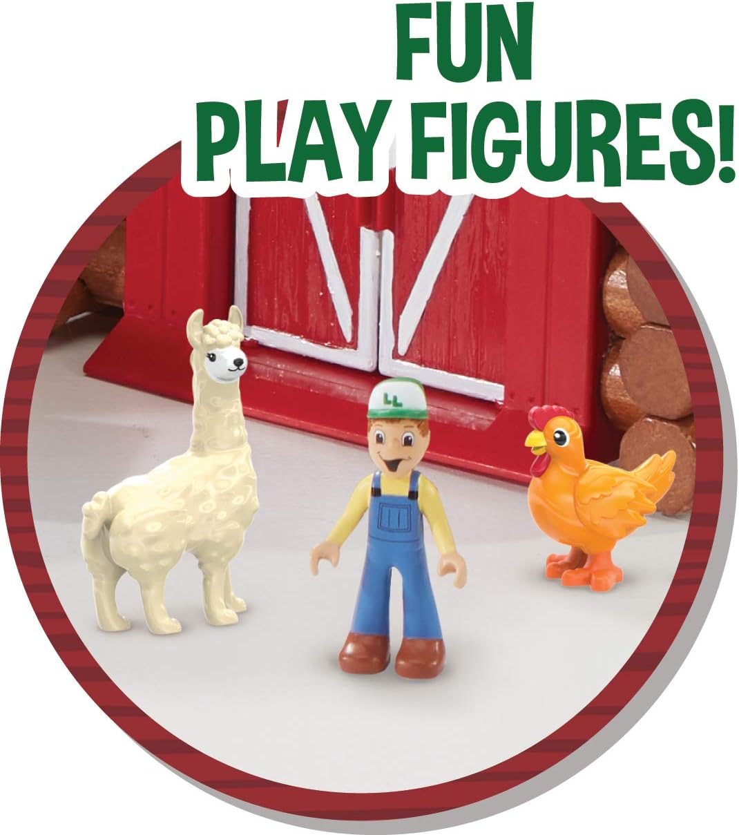 Lincoln Logs – Fun On The Farm - 102 Parts - Real Wood Logs - Ages 3+