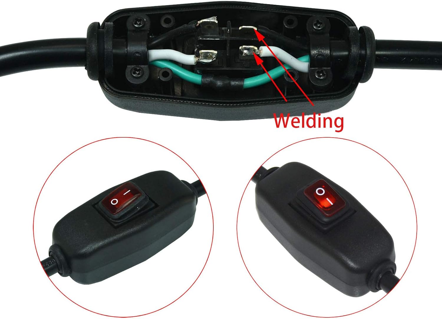 6ft 18 Gauge 3 Prong Heavy Duty Power Cord with Inline Switch