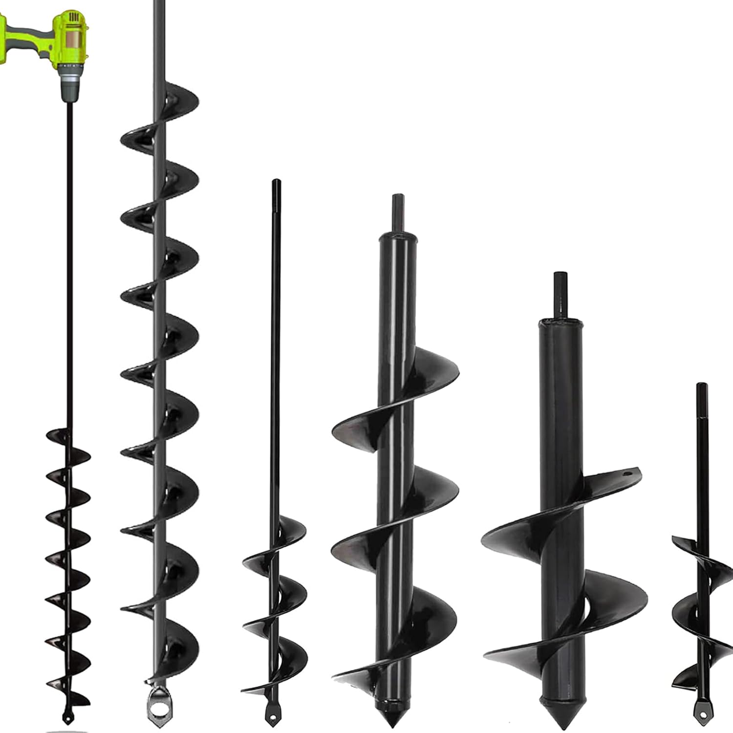 TCBWFY Auger Drill Bit for Planting 1.6x16.5inch Extended Length Garden Auger Spiral Drill Bit for Planting Bulbs Flowers,Post Hole Digger for 3/8”Hex Drill