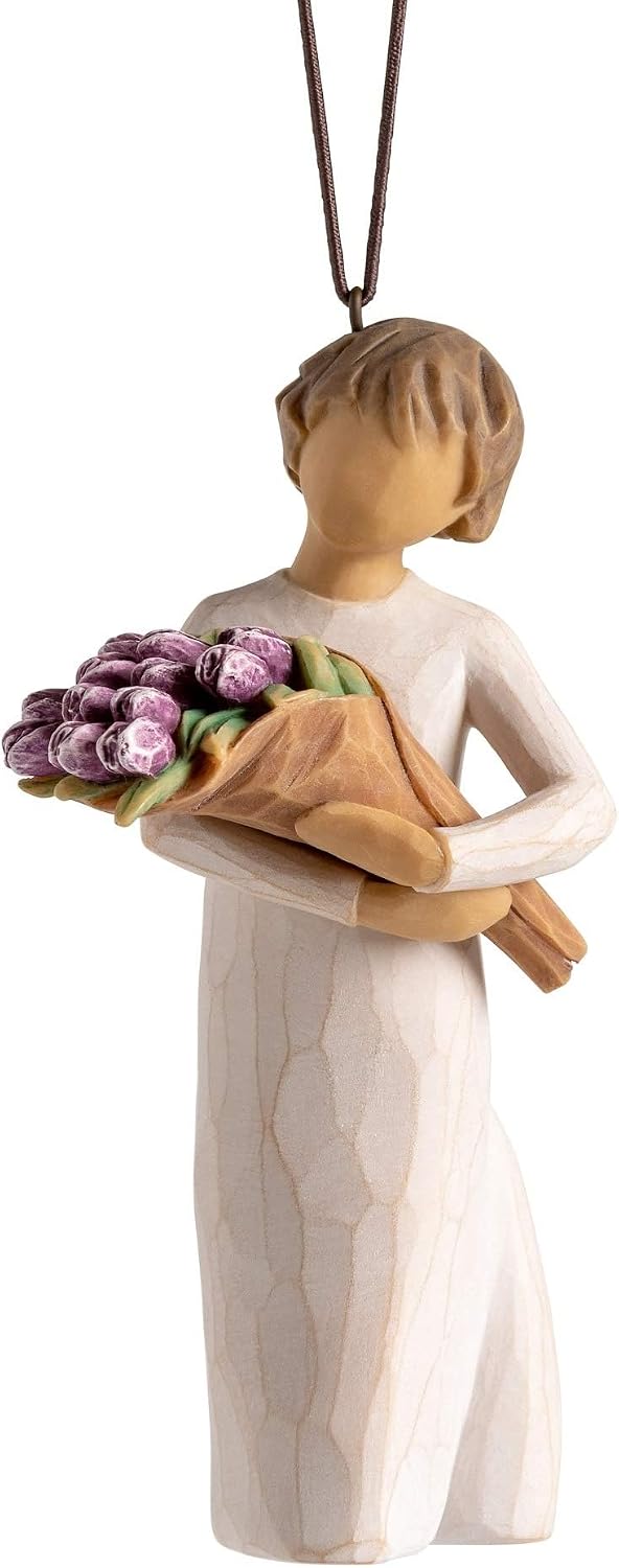 Willow Tree Lots of Love Ornament, Sculpted Hand-Painted Figure | Celebrating Friendship and Sentiment, Cast from a Susan Lordi Original Carving, Cast Resin Keepsake, Ready to Hang