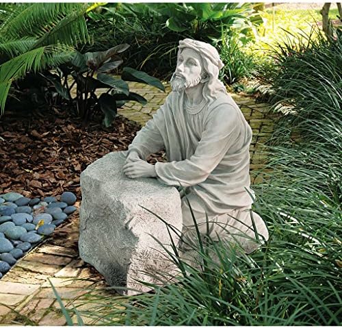 Design Toscano Jesus in the Garden of Gethsemane Religious Garden Statue, 23 Inch, Polyresin, Antique Stone