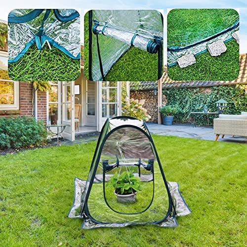 Mini Pop Up Greenhouse; 27"x27"x31"; Indoor/Outdoor; PVC/Steel; Zipper Closure; Green