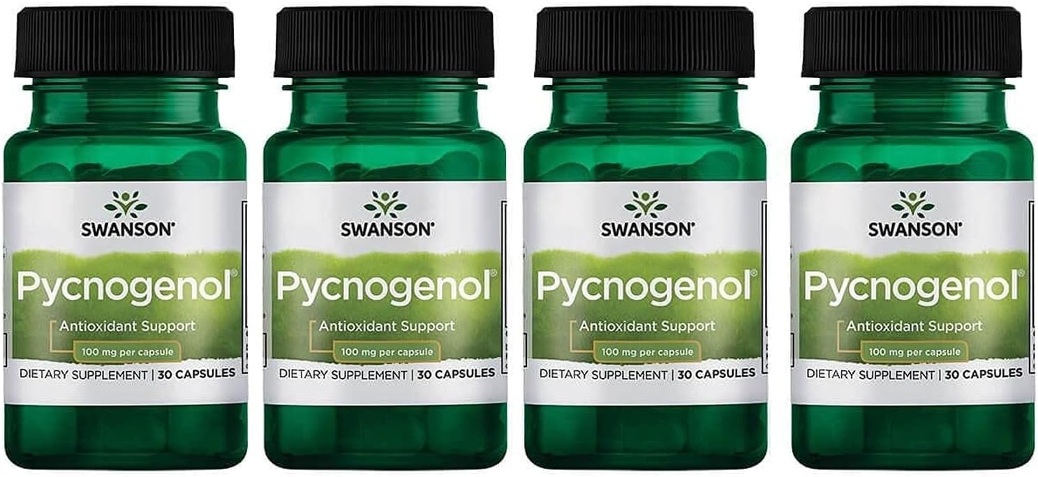 Swanson Pycnogenol Antioxidant 100 Milligrams, 30 Capsules | Provides Antioxidant Support, Supports Healthy Body Function and Promotes Overall Everyday Wellness Naturally